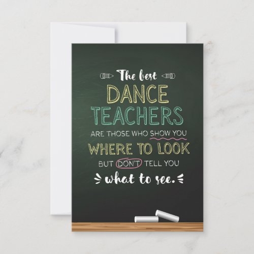 The best Dance Teachers Thank You Card