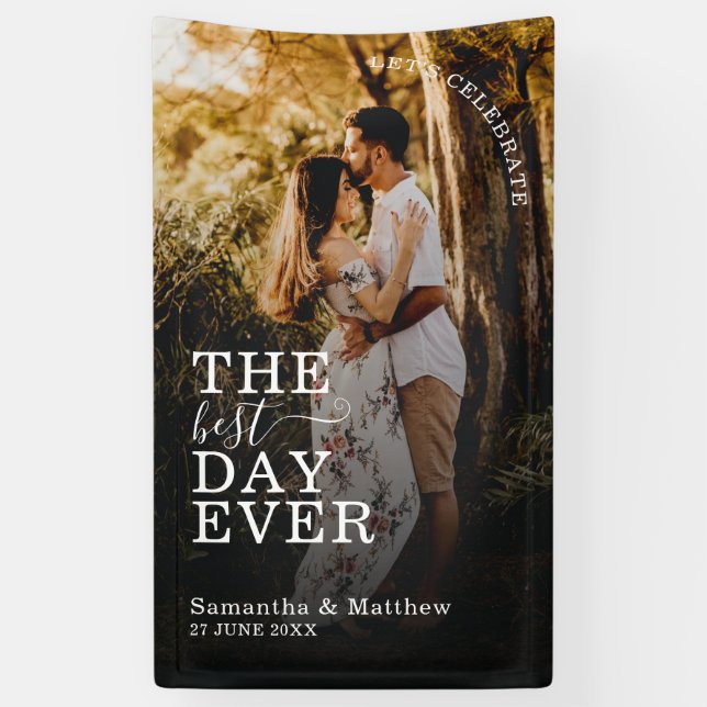 The Best Day Ever Couple Photo Wedding Sign (Vertical)