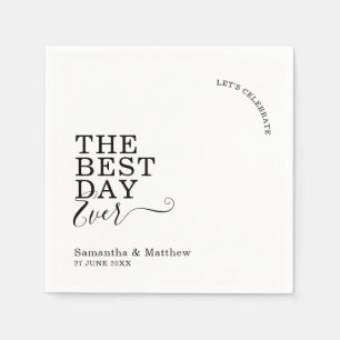 The Best Day Ever Modern Boho Wedding  Napkins
