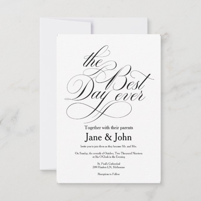 The Best Day Ever Wedding Invitation (Front)