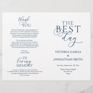 The Best Day, Wedding Ceremony Foldable Programs