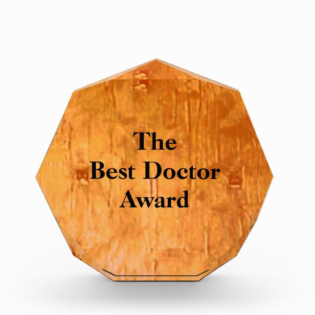 "The Best Doctor Award" Copper Art Acrylic Awards (Front)