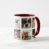 The Best Dog Dad Ever Burgundy Pet Collage Photo Mug (Front Right)