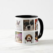 The Best Dog Mom Ever Black Pet Collage Photo Mug (Front Right)