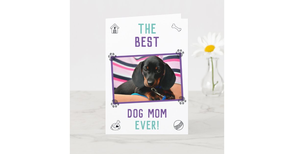 WaaHome Best Dog Mom Ever Mothers Day Card from Dog Puppy, Funny Mothers  Day Gift Card for Dog Mom, Dog Mom Gifts Card for Women, Dog Mom Card with