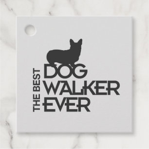 The Best Dog Walker Ever Corgi Silhouette Gift Favor Tags