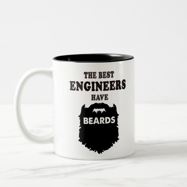 the best engineers have beards gift men t-shirt Two-Tone coffee mug (Left)
