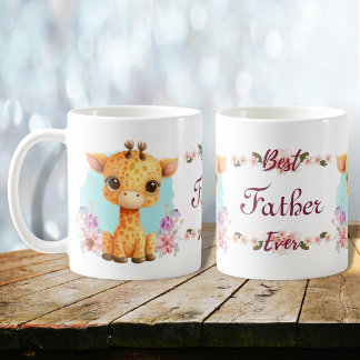 The Best Ever Cute Giraffe Themed Personalized Coffee Mug