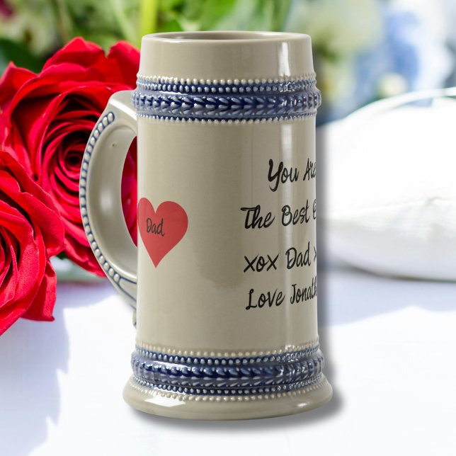 "The Best Ever Dad" Classic Cool Script Customized Beer Stein ("The Best Ever Dad" - Classic, Cool Script, Customized Beer Stein.)
