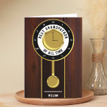 The Best Ever Grandfather Clock Funny Birthday Thank You Card<br><div class="desc">Need a unique and funny way to say happy birthday to your grandparent?  Try this greatest grandfather of all time birthday card with gold and red wood vintage grandfather clock.  Any grandad would love it.  Customize the text for a personalized message and add your name.</div>