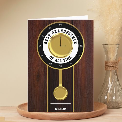 The Best Ever Grandfather Clock Funny Birthday Thank You Card