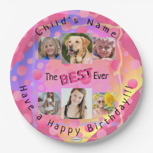 The Best Ever! Photo Birthday Paper Plate - HAMbWG