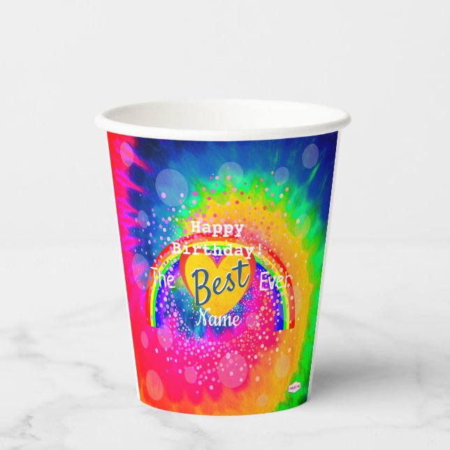 The Best Ever Tie Dye Image Paper Cup HAMbWG (Front)