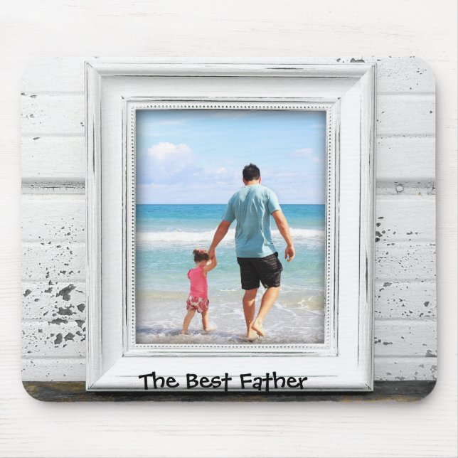 The Best Father - framed editable photo & text Mouse Pad (Front)