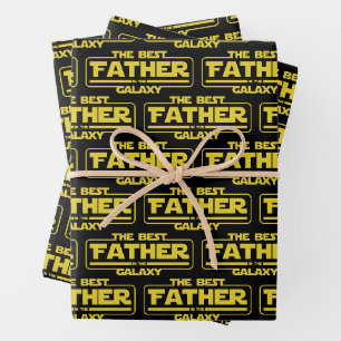 The Best Father In The Galaxy Fathers Day Gift Wrapping Paper Sheets