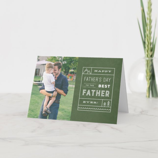 The Best Father Photo Greeting Card - Army (Front)