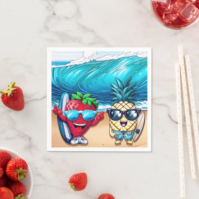 THE BEST FRIENDS STRAWBERRY AND PINEAPPLE NAPKINS (Insitu)