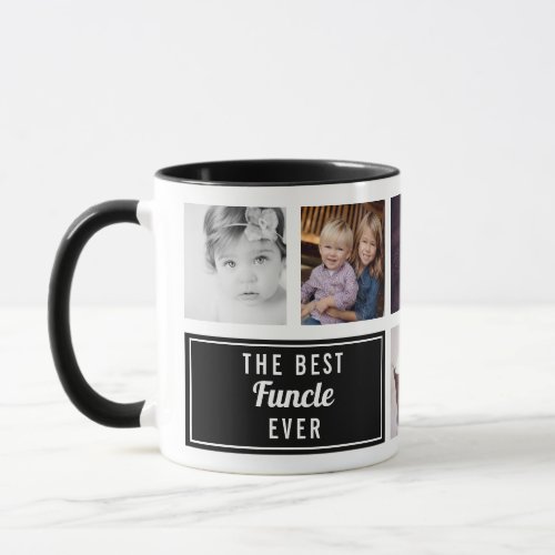 The Best Funcle Ever Black Collage Photo Mug