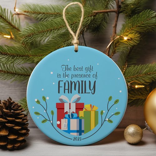 The Best Gift is Family Customized Photo Ceramic Ornament