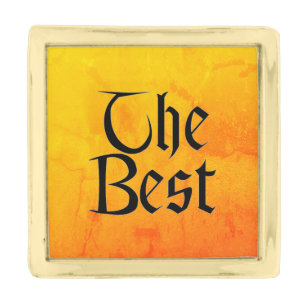 The Best gold small square lapel pin