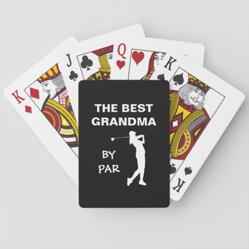 The Best Grandma By Par Golf Nana Gram Golfer Pun Poker Cards