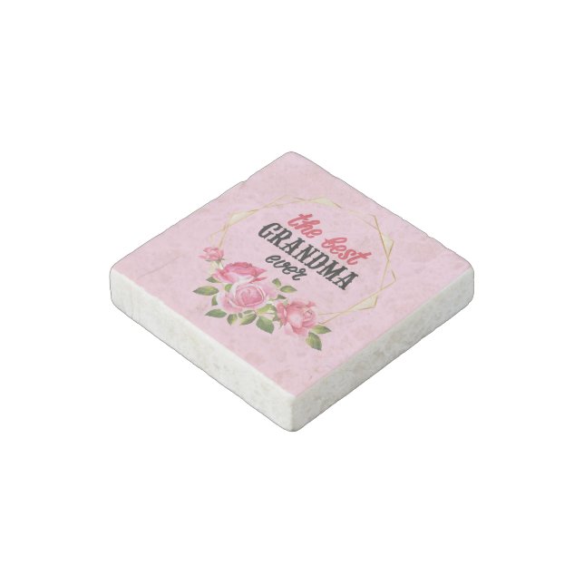 The Best Grandma Ever Stone Magnet (Angled)