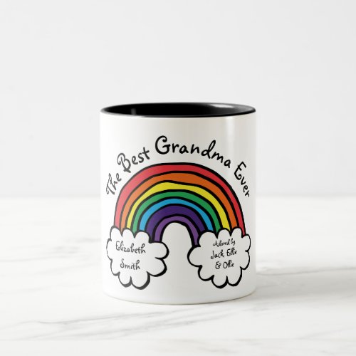 The Best Grandma Grandmother Granny Ever Rainbow Two_Tone Coffee Mug