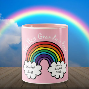 The Best Grandma Granny Ever Rainbow Pink Two-Tone Coffee Mug