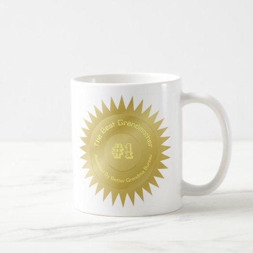 The best grandmother gold medal seal gift coffee mug