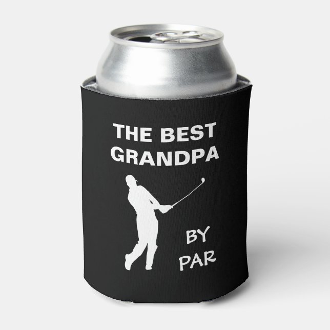 The Best Grandpa By Par Golf Granddad Golfer Pun Can Cooler (Can Front)