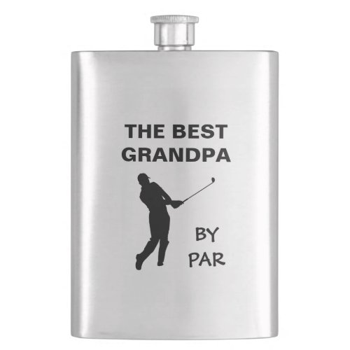 The Best Grandpa By Par Golf Granddad Golfer Pun Flask