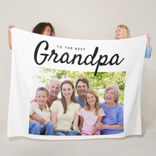 The Best Grandpa Custom Photo  Fleece Blanket