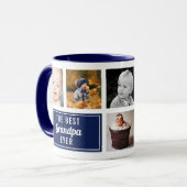 The Best Grandpa Ever Navy Blue Collage Photo Mug (Front Left)