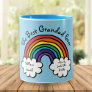The Best Grandpa, Grandad, Papa Ever Rainbow Blue Two-Tone Coffee Mug