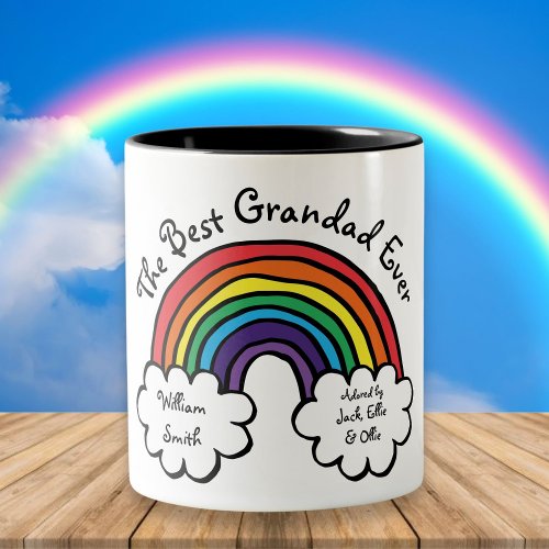 The Best Grandpa Grandad Papa Ever Rainbow Two_Tone Coffee Mug