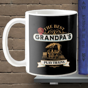The Best Grandpas Play Trains Steam Engine Fleece  Coffee Mug