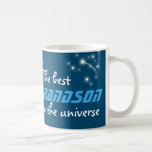 The best grandson in the universe blue mug