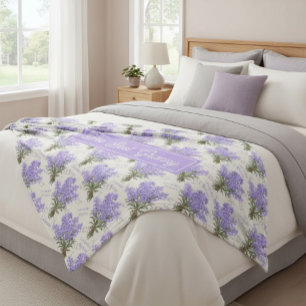 The Best Granny Lavender Floral Cozy Fleece Blanke Blanket