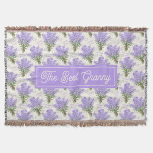 The Best Granny Lavender Floral Cozy Fleece Blanke Throw Blanket
