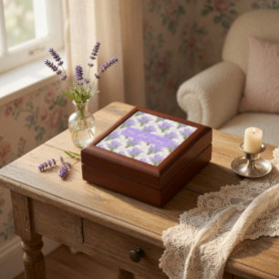 The Best Granny Lavender Floral Wooden Jewelry Gift Box