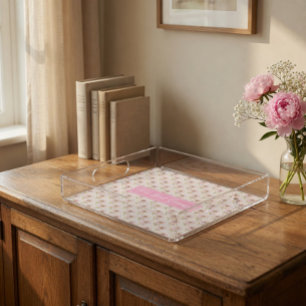 The Best Granny Pink Floral Personalized Acrylic Tray