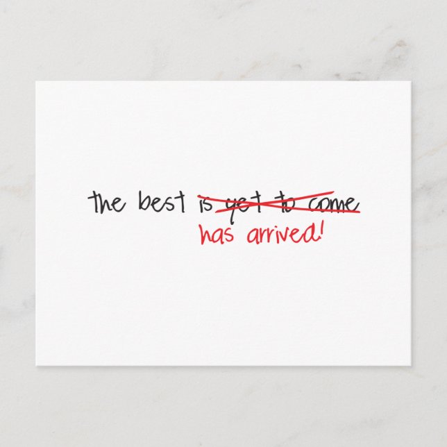 The Best Has Arrived Postcard (Front)