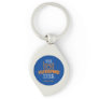 The Best Husband Ever Typography Blue Keychain