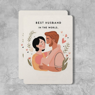 "The Best Husband" Tender Embrace Holiday Card