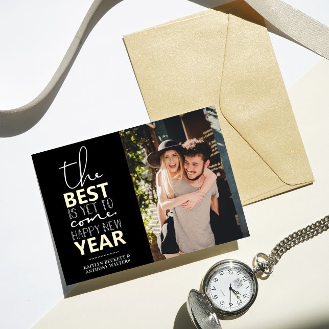 The Best Is Yet To Come | Happy New Year Photo Foil Holiday Card (Creator Uploaded)
