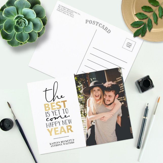 The Best Is Yet To Come | Happy New Year Photo Holiday Postcard (Creator Uploaded)