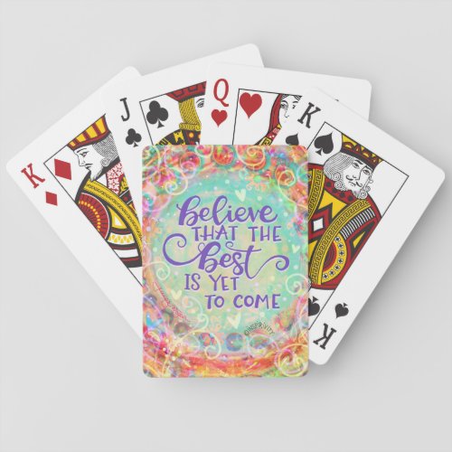 The Best is Yet to Come Inspirational Trendy Fun Playing Cards