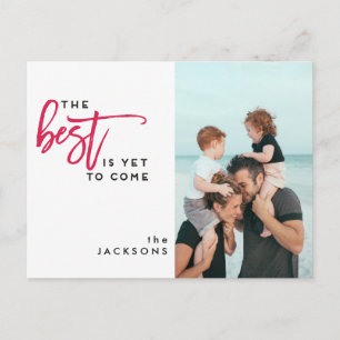 The Best is Yet to Come Modern Photo Christmas Holiday Postcard