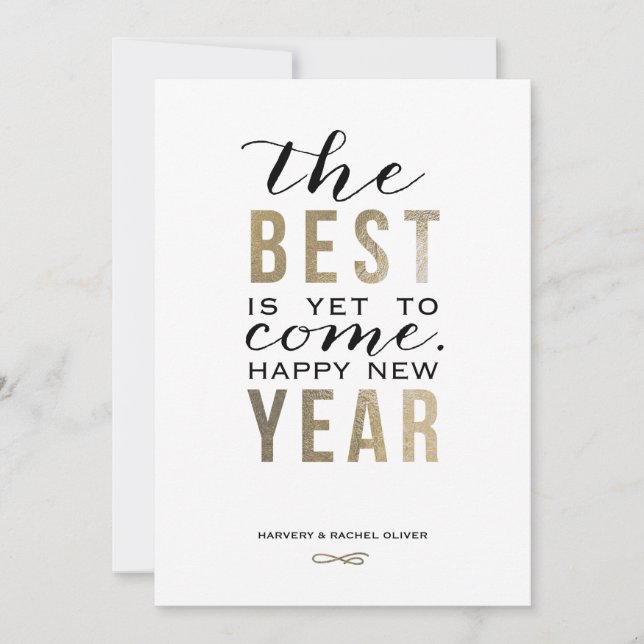 The Best is Yet to Come New Year Card - Faux Foil (Front)