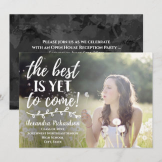 The Best is Yet to Come Overlay Photo Graduation Invitation